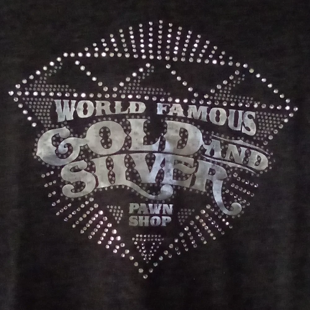 Gray Bling Dimond Design V-Neck Tee!* 3/$10 - Picture 1 of 2
